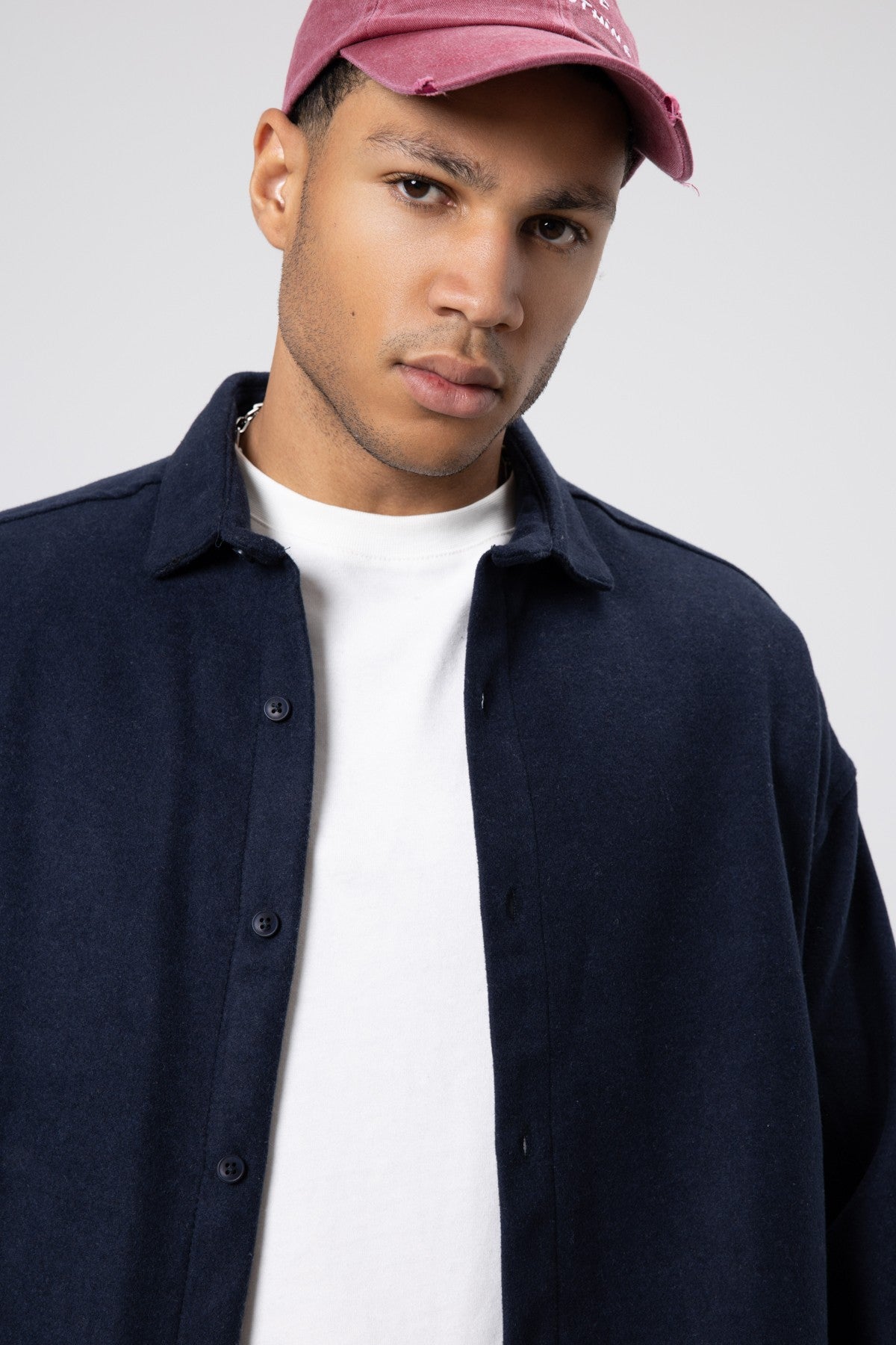 Textured Oversized Shirt Jacket