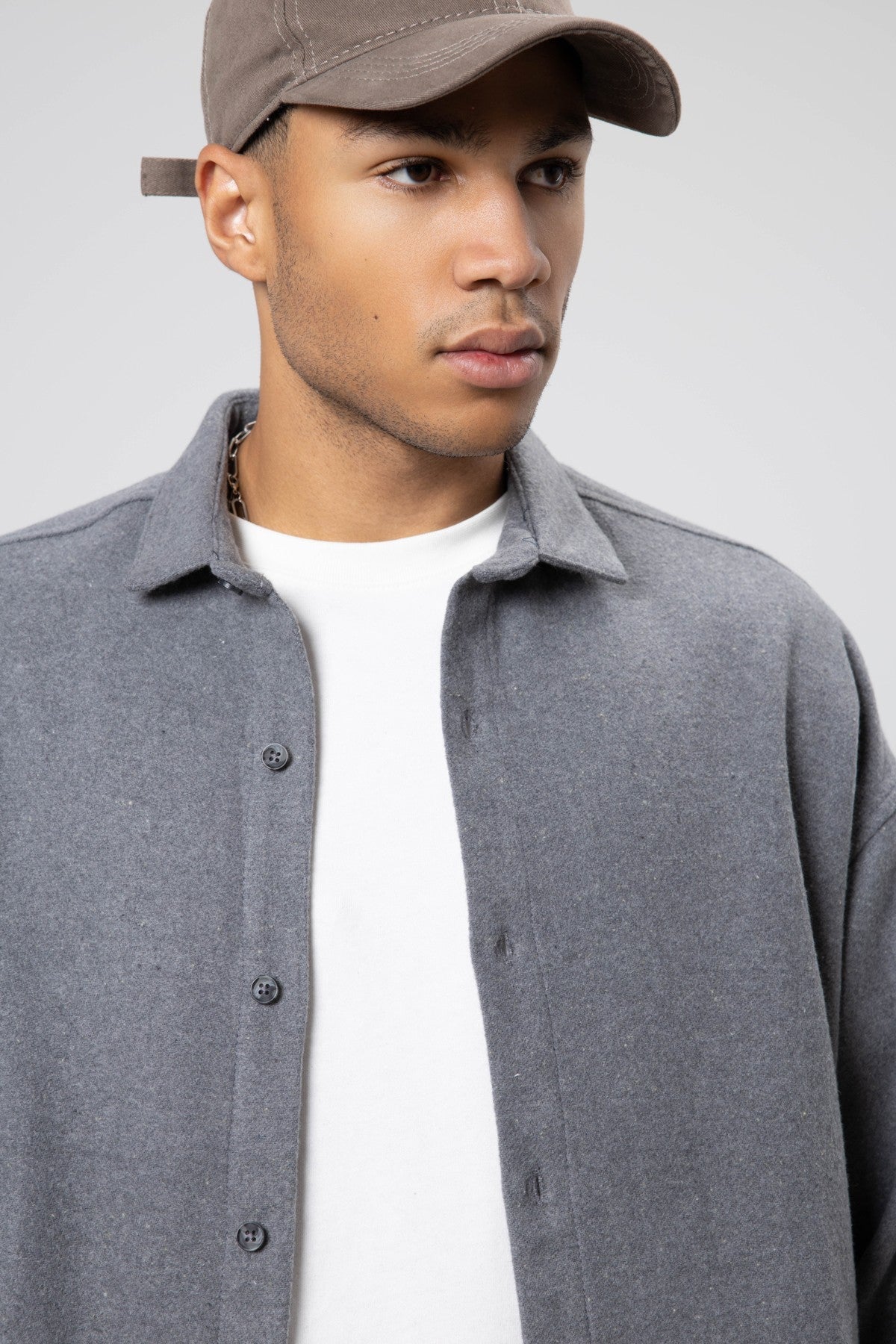 Textured Oversized Shirt Jacket
