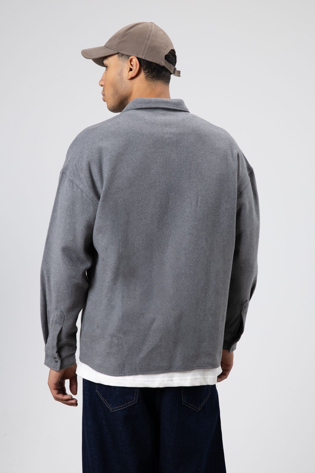 Textured Oversized Shirt Jacket