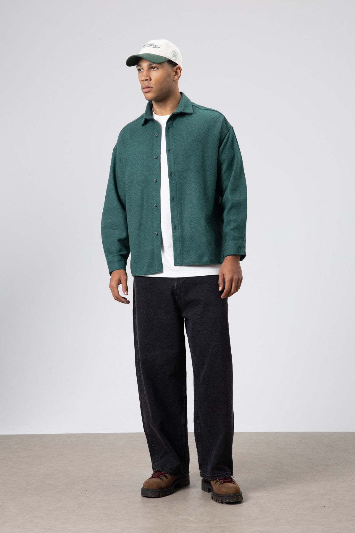 Textured Oversized Shirt Jacket
