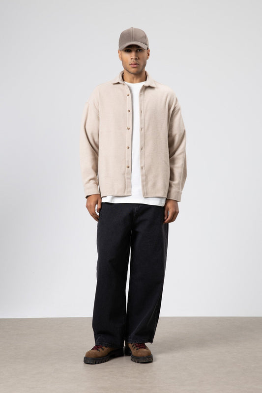 Textured Oversized Shirt Jacket