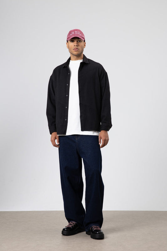 Textured Oversized Shirt Jacket