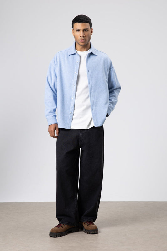 Textured Oversized Shirt Jacket