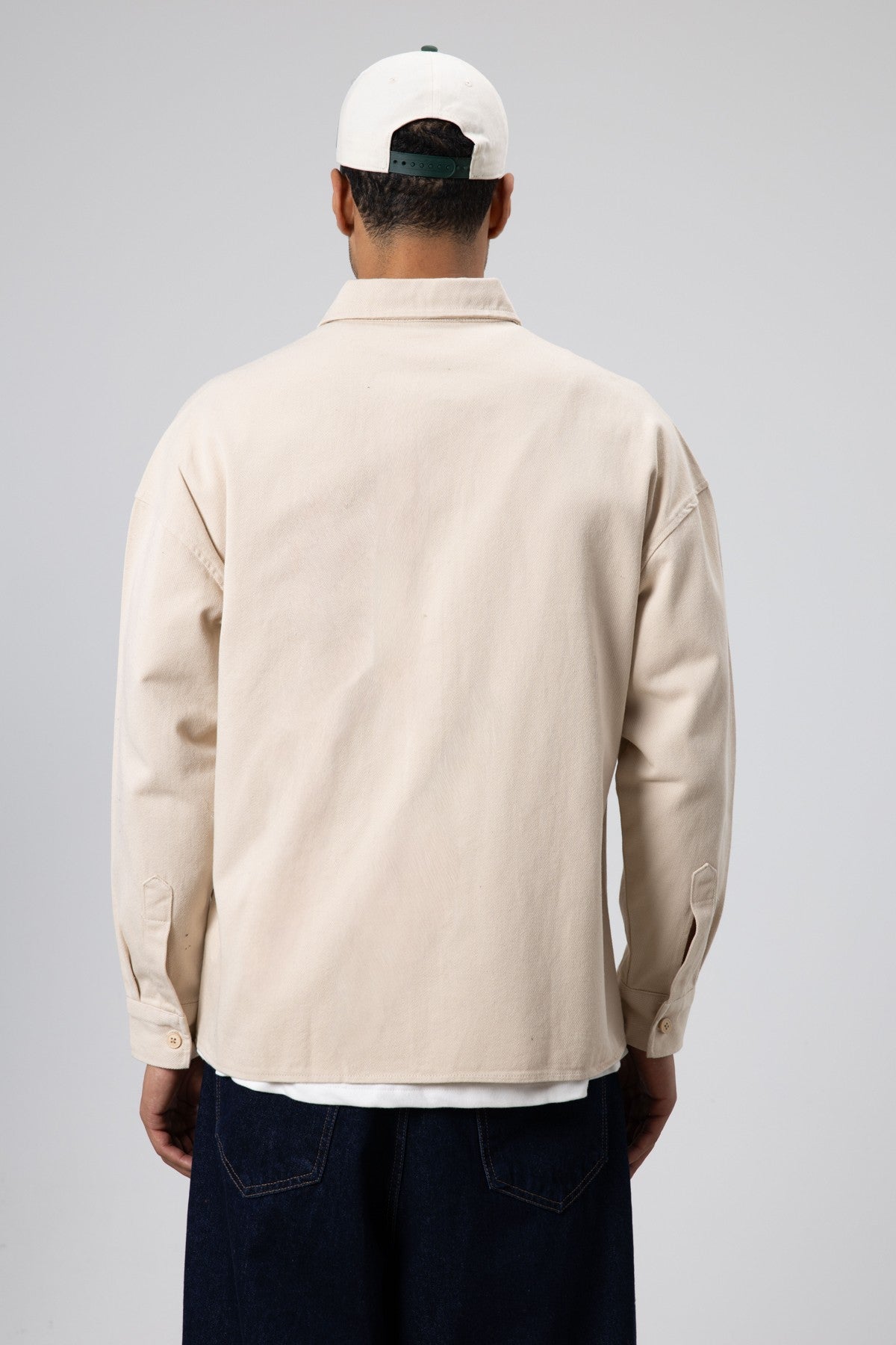 Oversized Gabardine Shirt Jacket