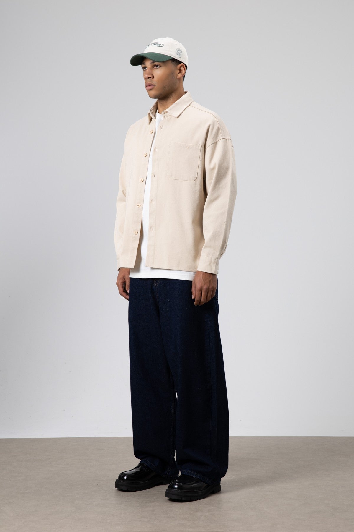 Oversized Gabardine Shirt Jacket