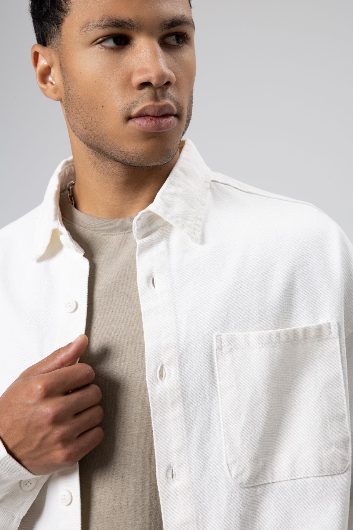Oversized Gabardine Shirt Jacket