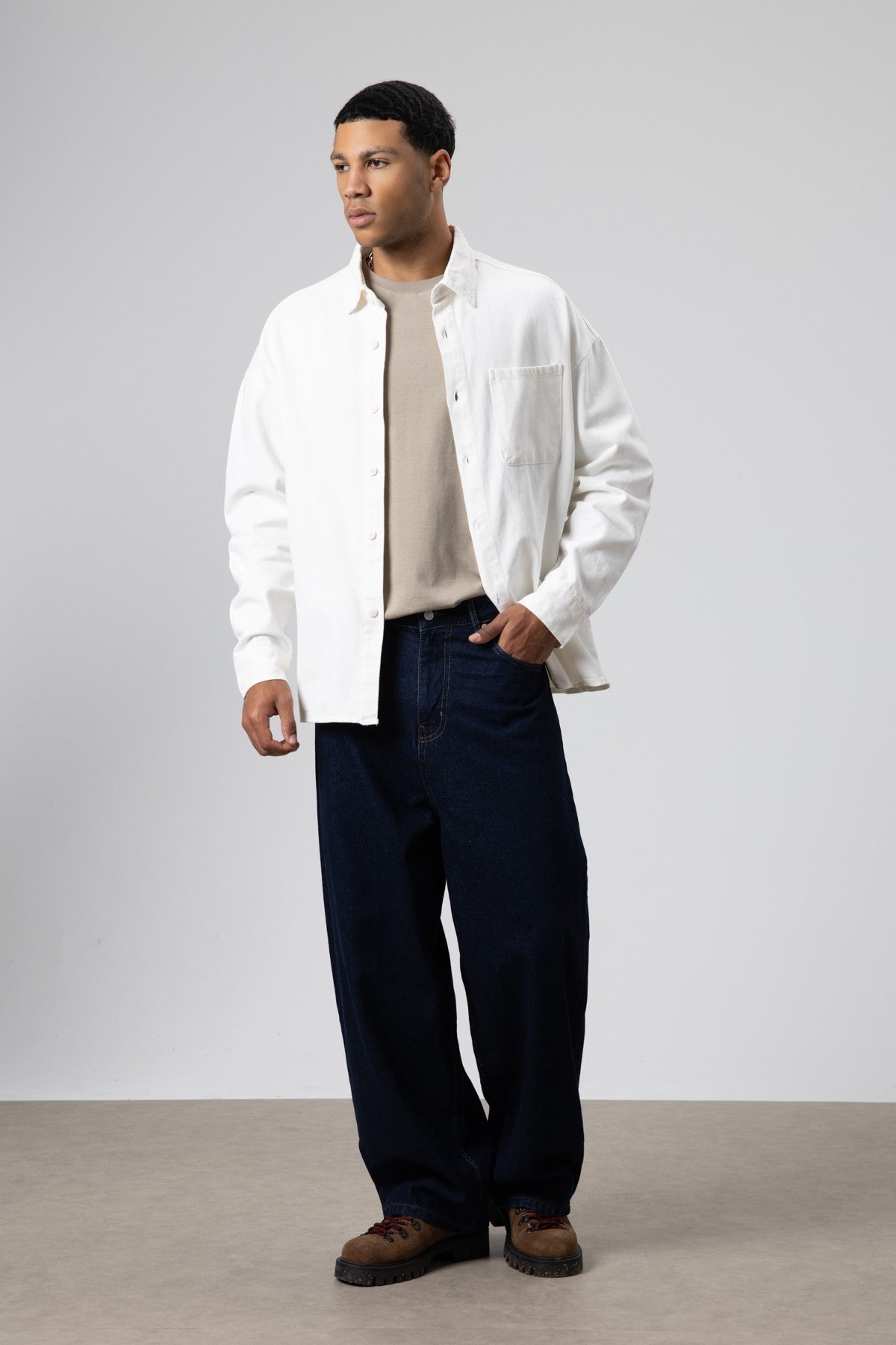 Oversized Gabardine Shirt Jacket