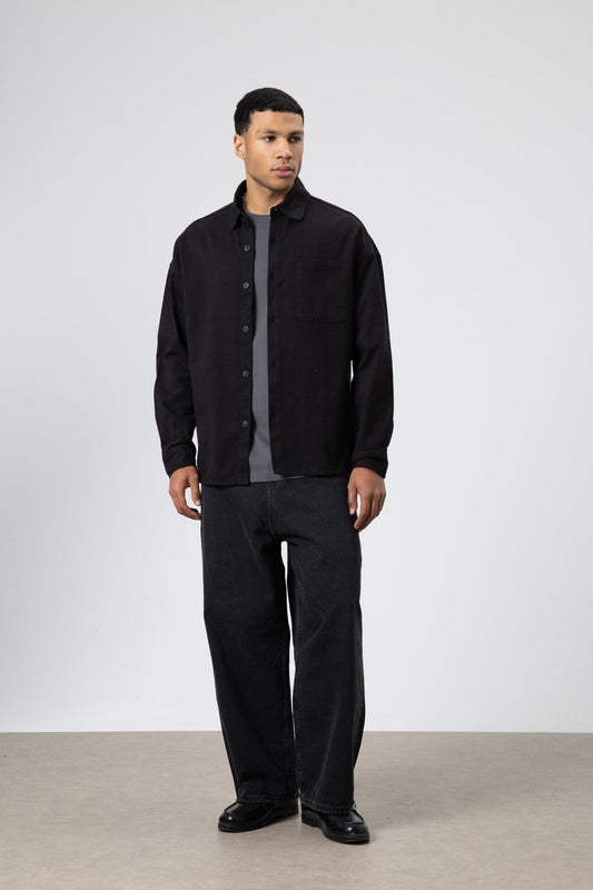 Oversized Gabardine Shirt Jacket