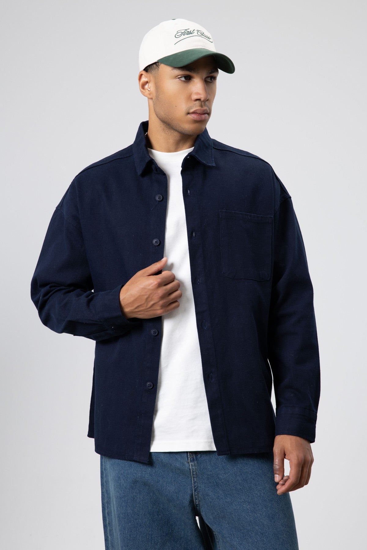Oversized Gabardine Shirt Jacket