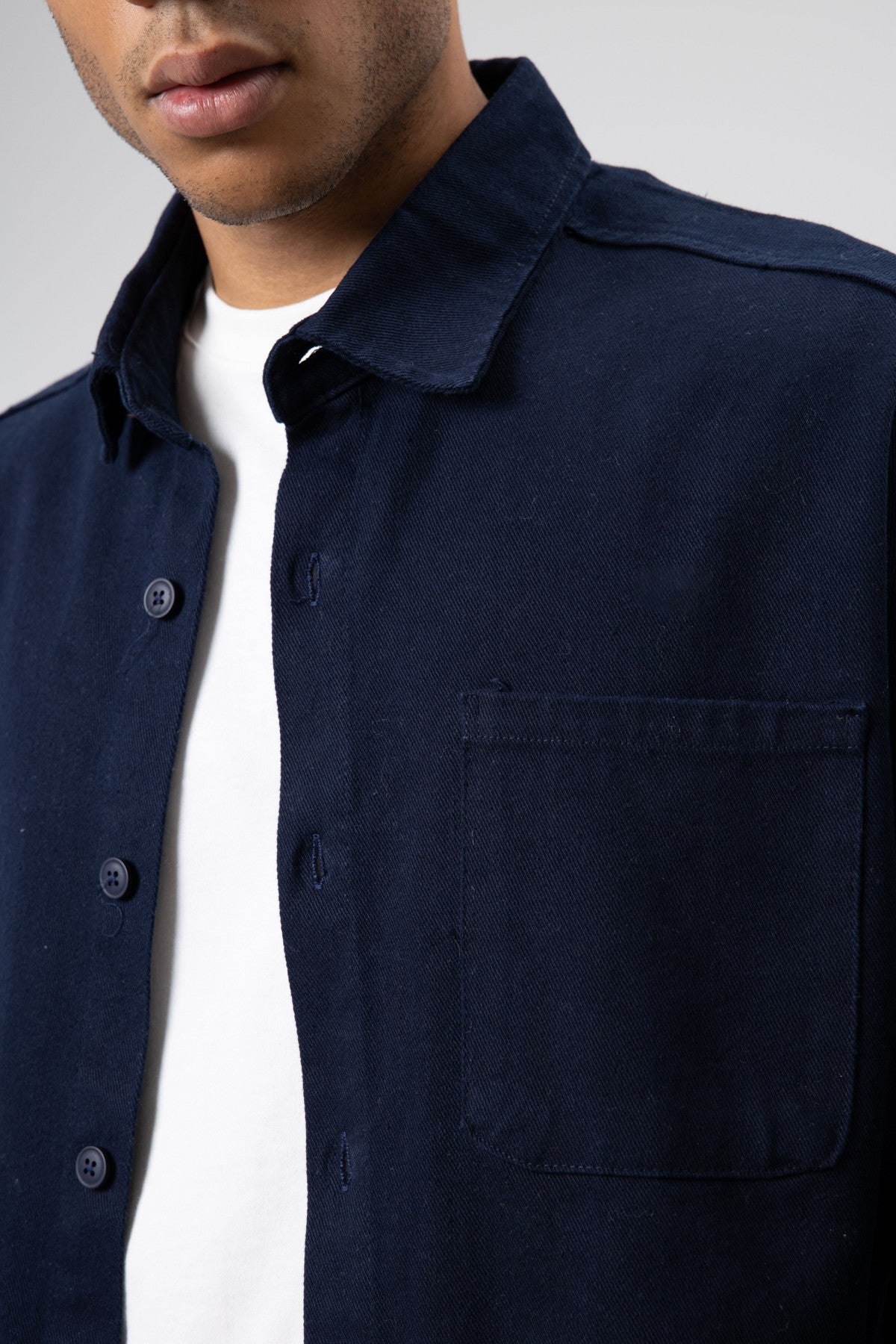 Oversized Gabardine Shirt Jacket