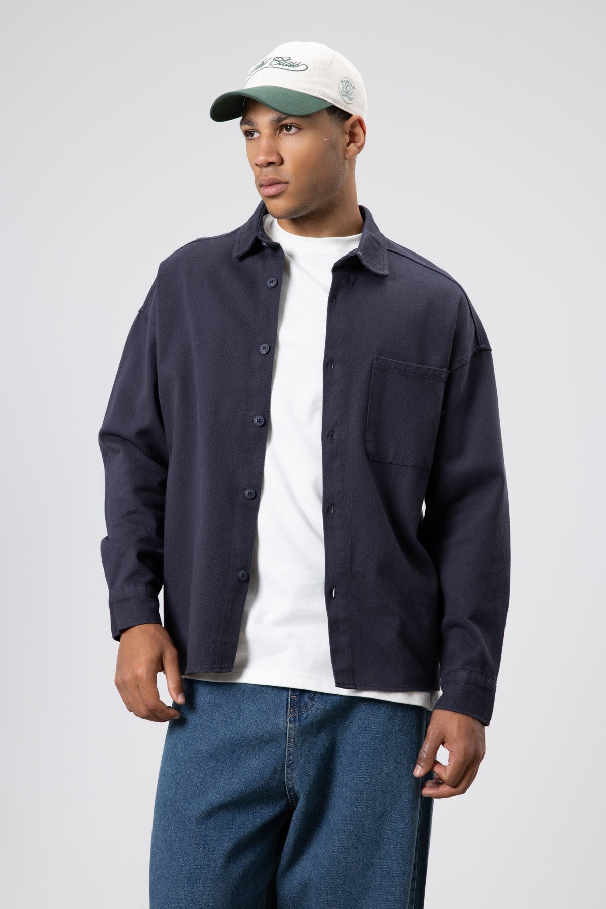 Oversized Gabardine Shirt Jacket