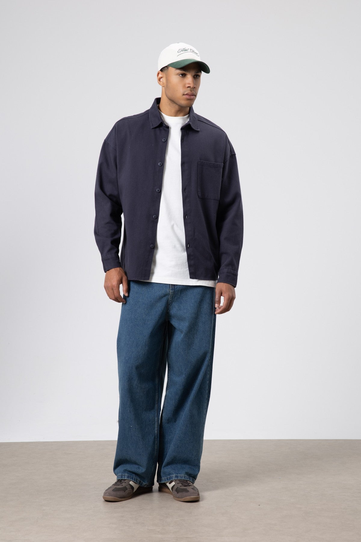 Oversized Gabardine Shirt Jacket