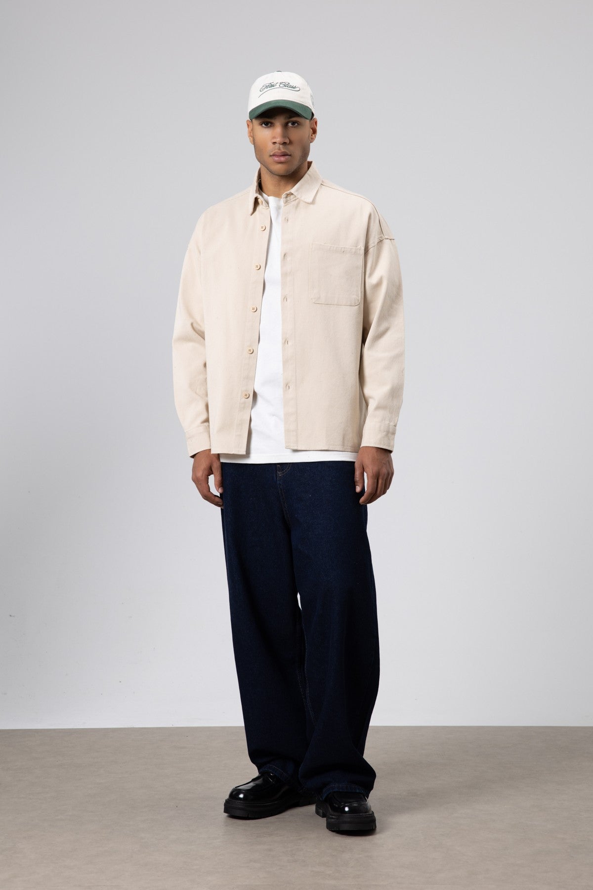 Oversized Gabardine Shirt Jacket