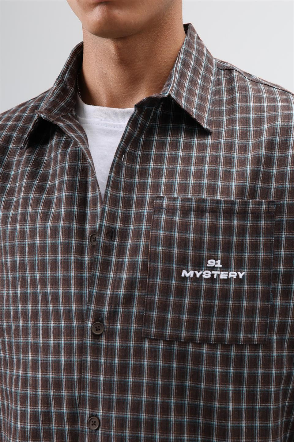 Oversized Checkered Long-Sleeve Shirt