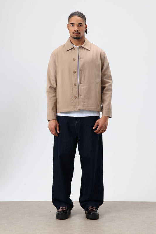 Boxy Fit Gabardine Jacket