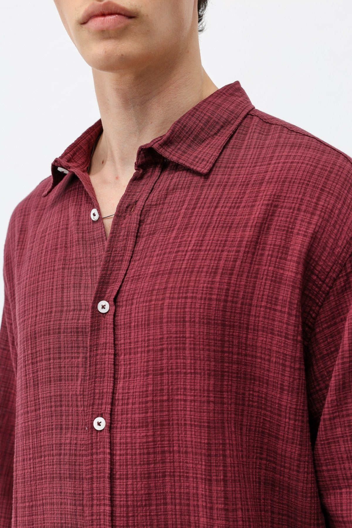 Textured Linen-Look Oversized Shirt