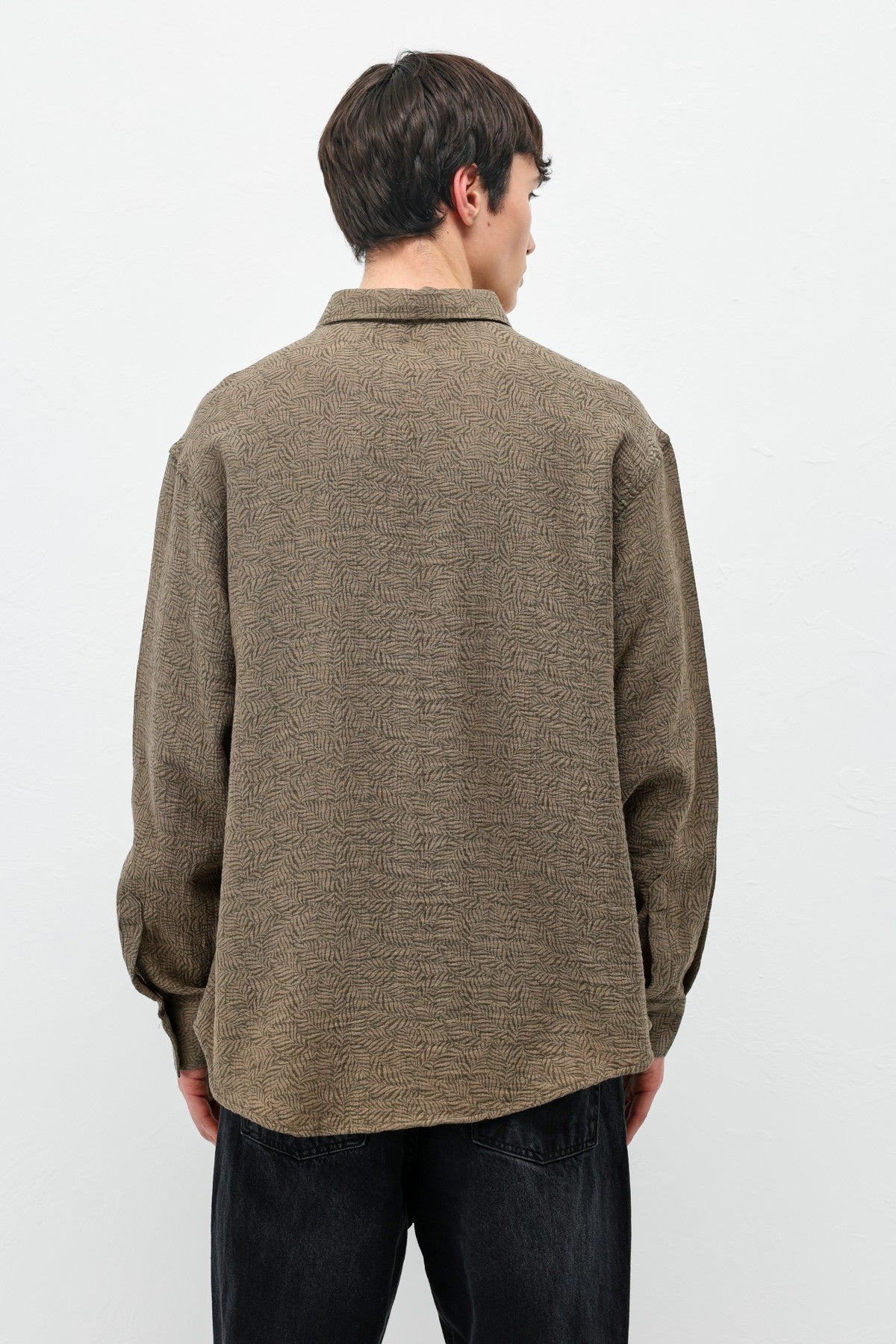 Oversized Patterned Linen Shirt