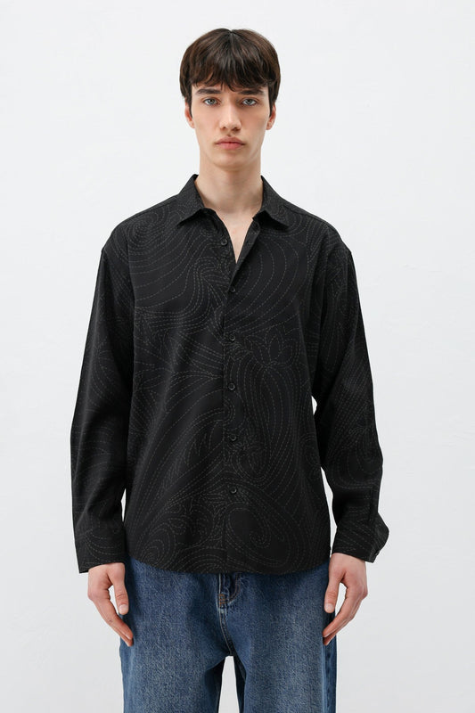 Oversized Shirt with Stitching Details