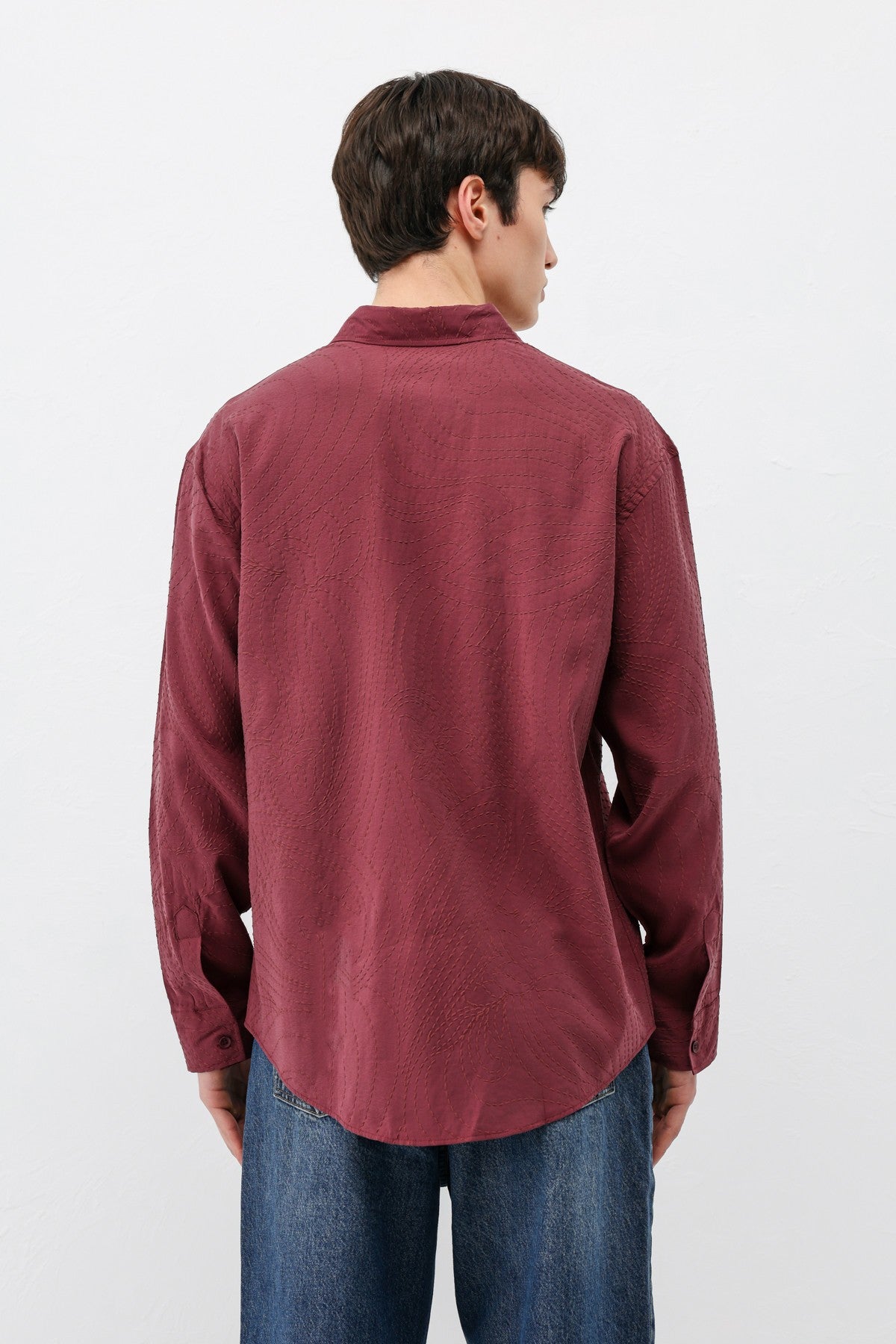 Oversized Shirt with Stitching Details