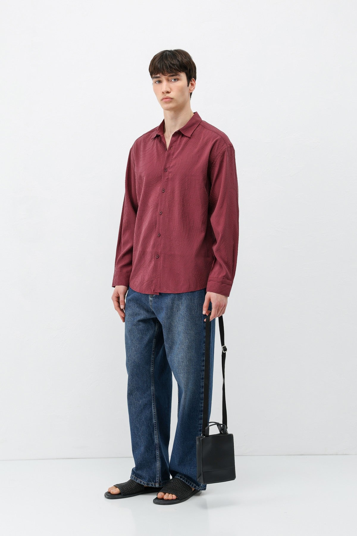 Oversized Shirt with Stitching Details