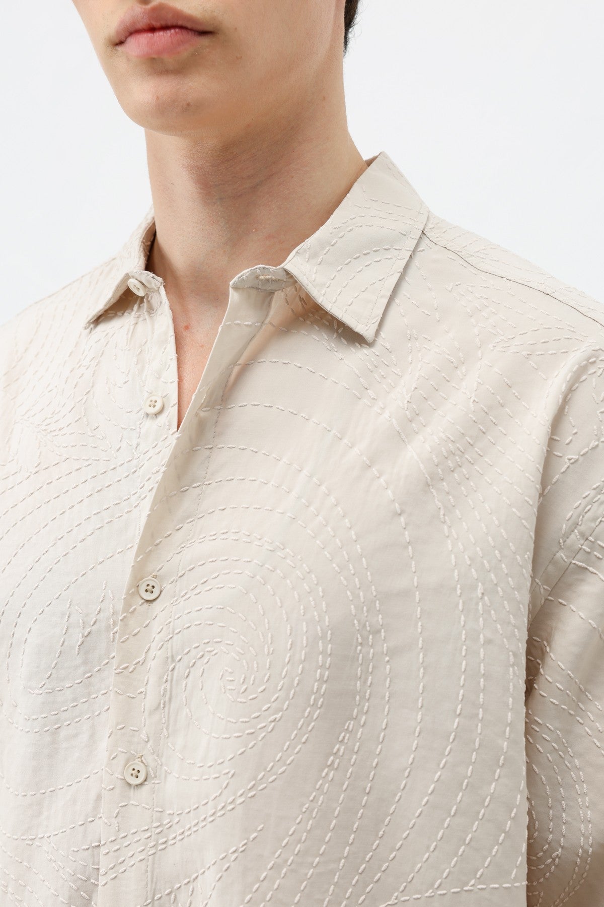 Oversized Shirt with Stitching Details