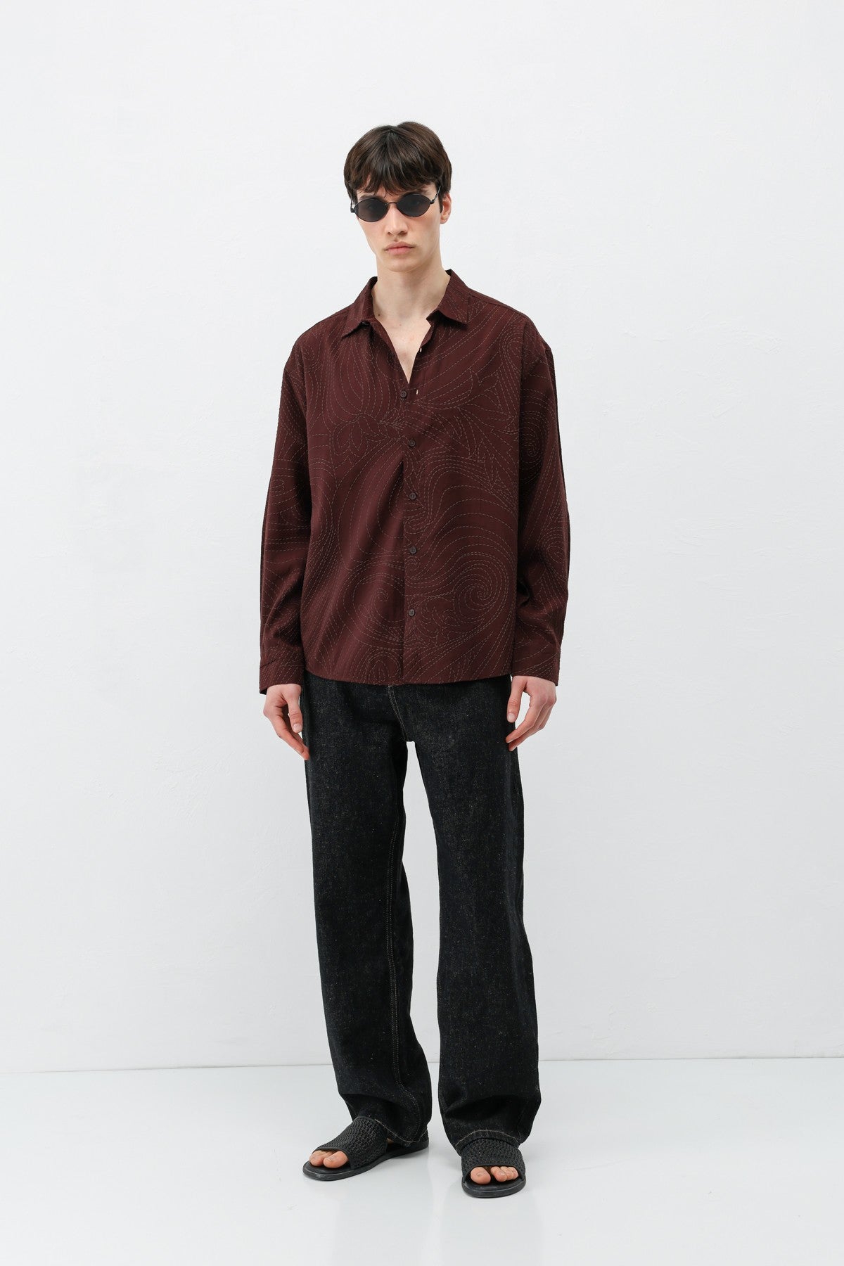 Oversized Shirt with Stitching Details