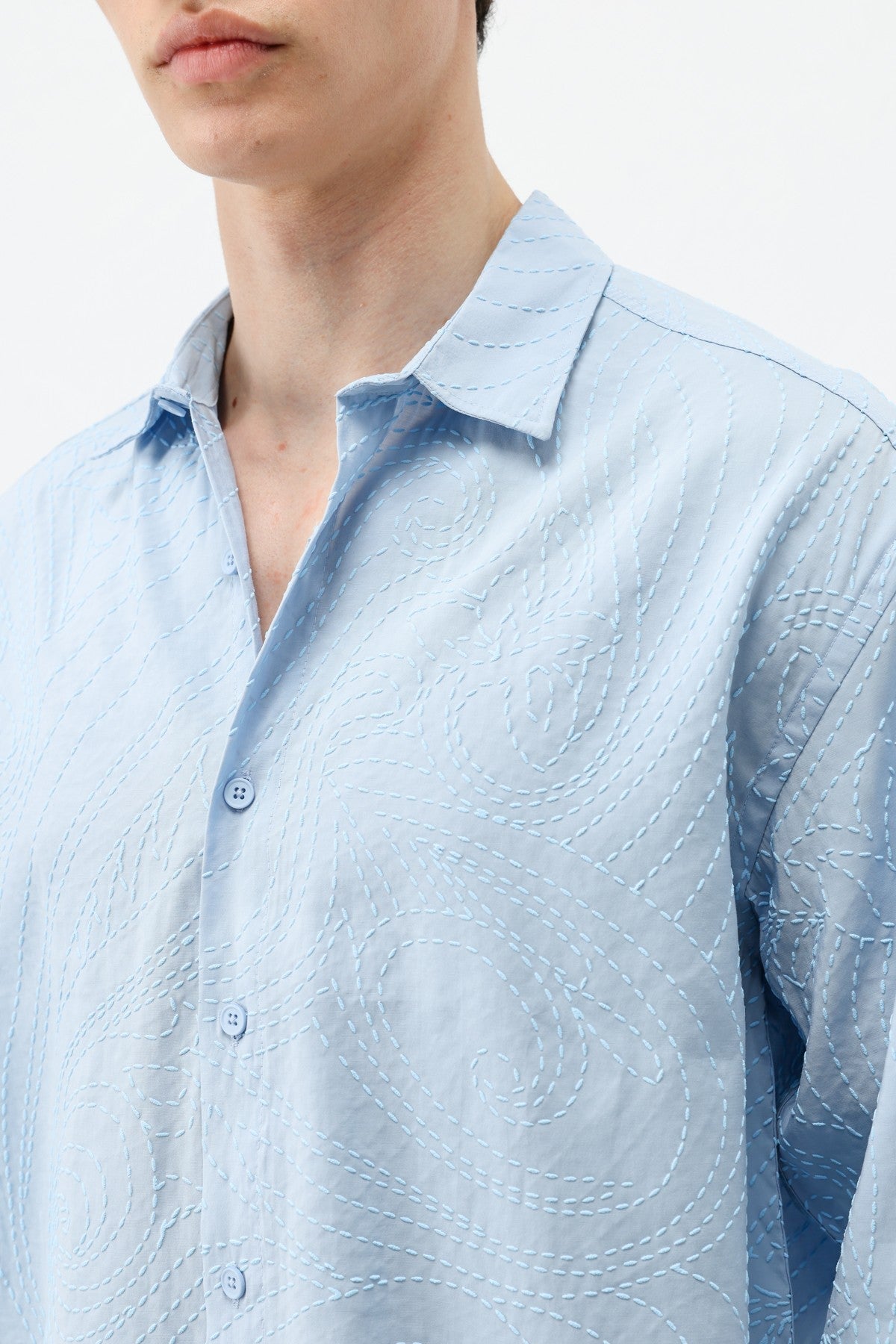 Oversized Shirt with Stitching Details