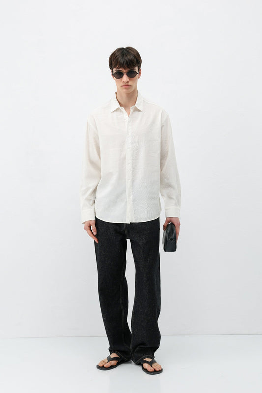 Oversized Shirt with Stitching Details