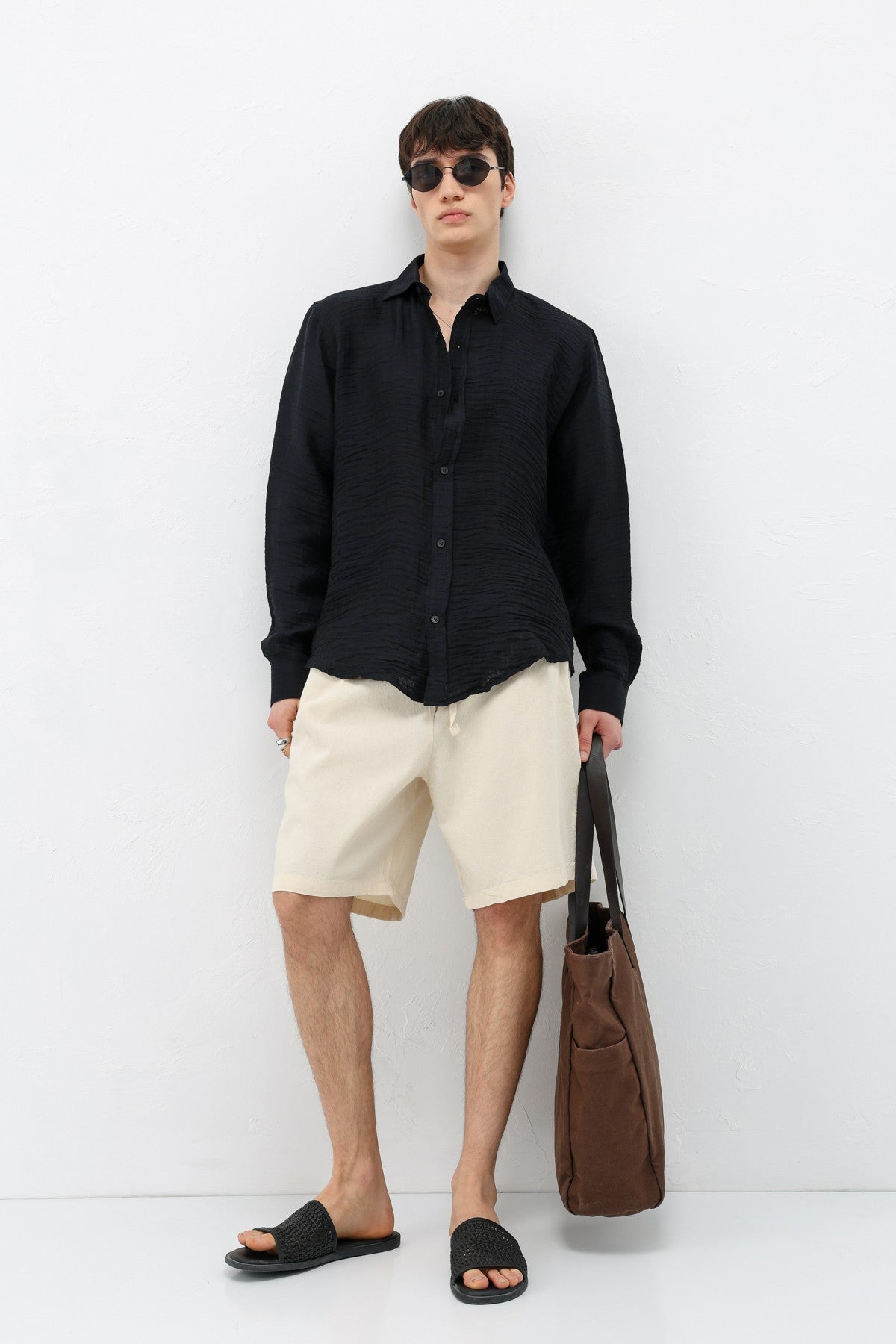 Textured Oversized Shirt