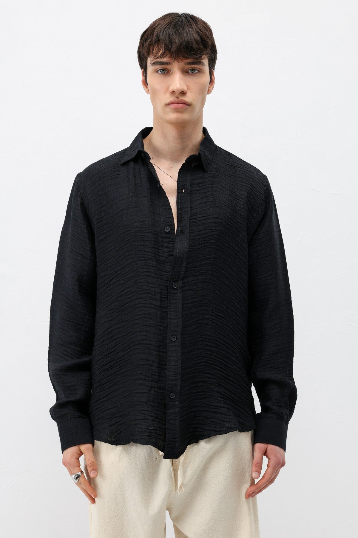 Textured Oversized Shirt