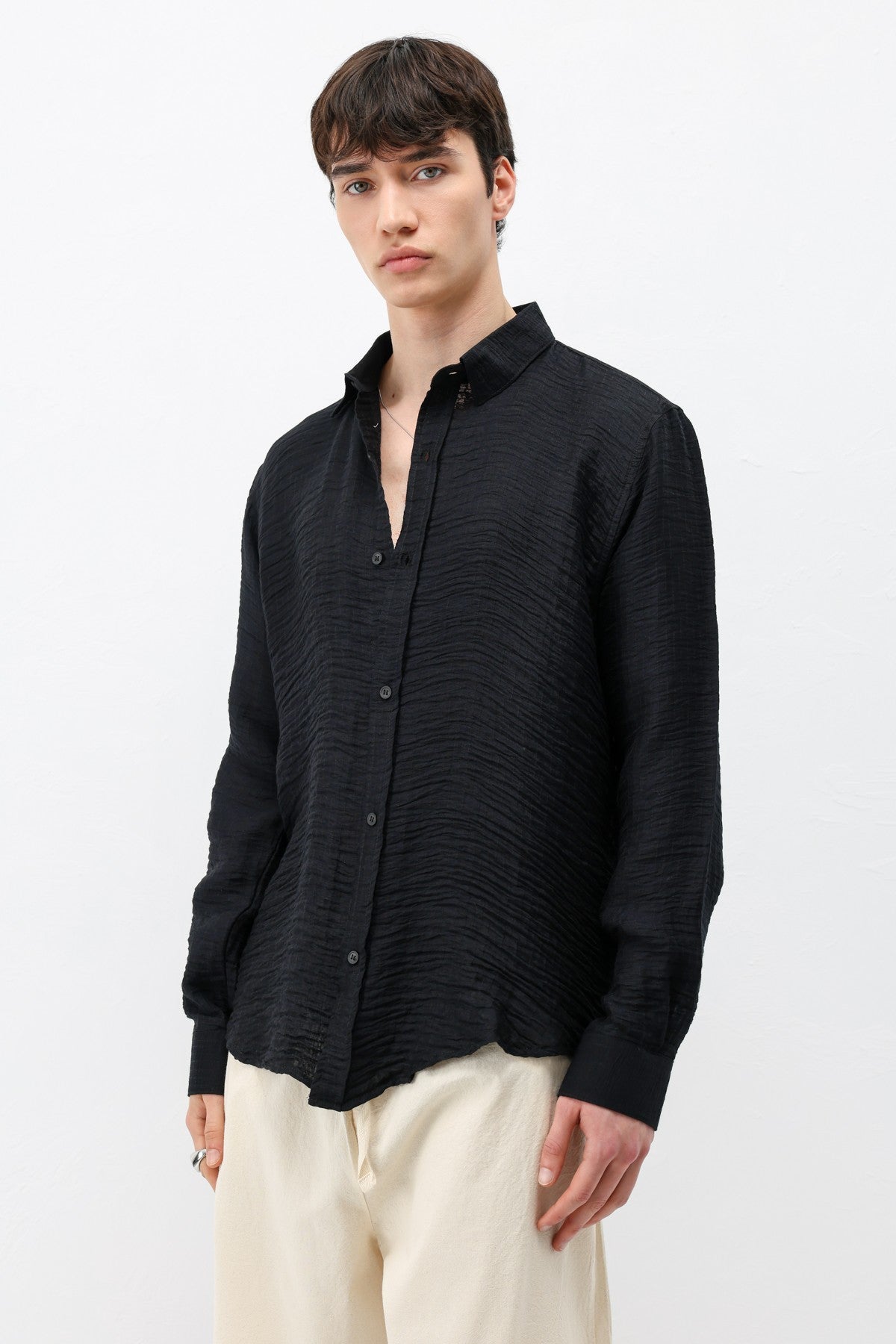 Textured Oversized Shirt