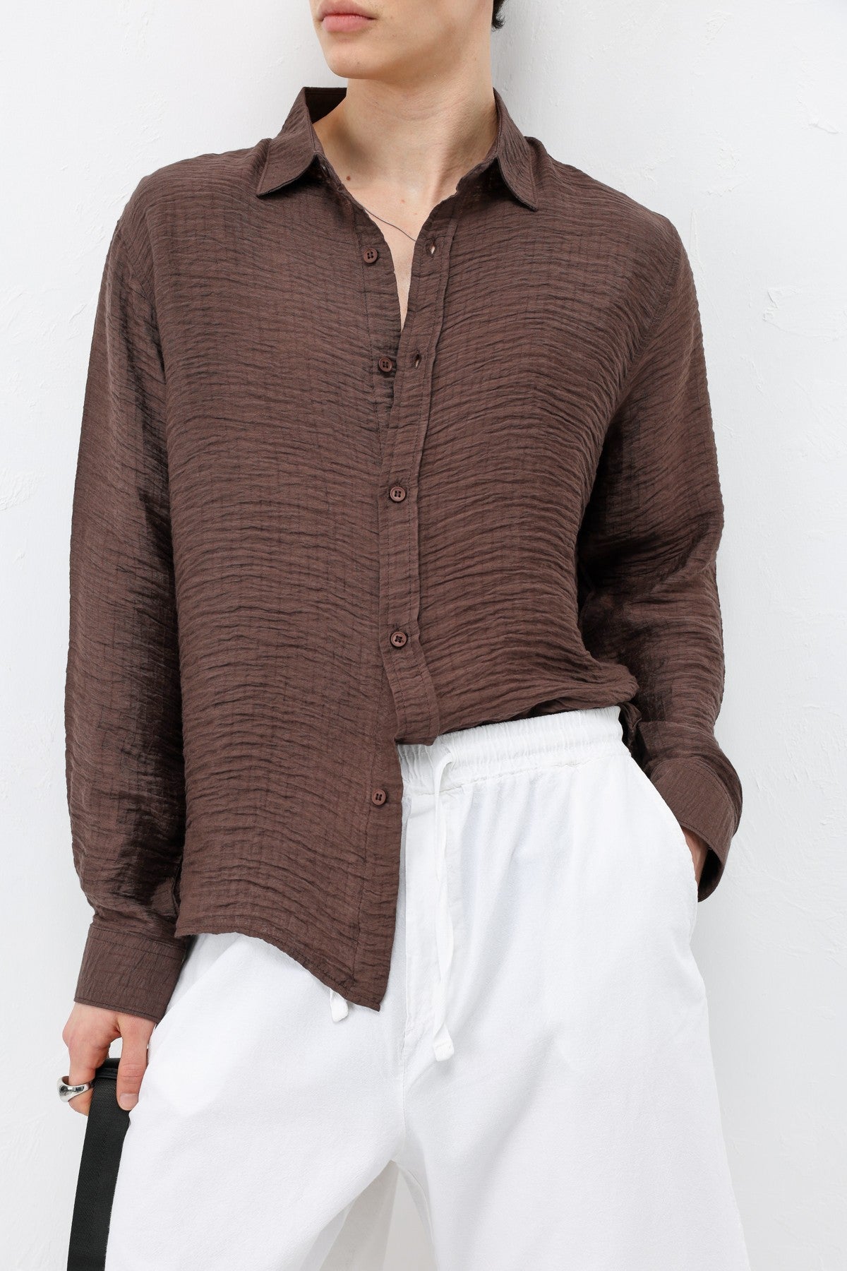 Textured Oversized Shirt