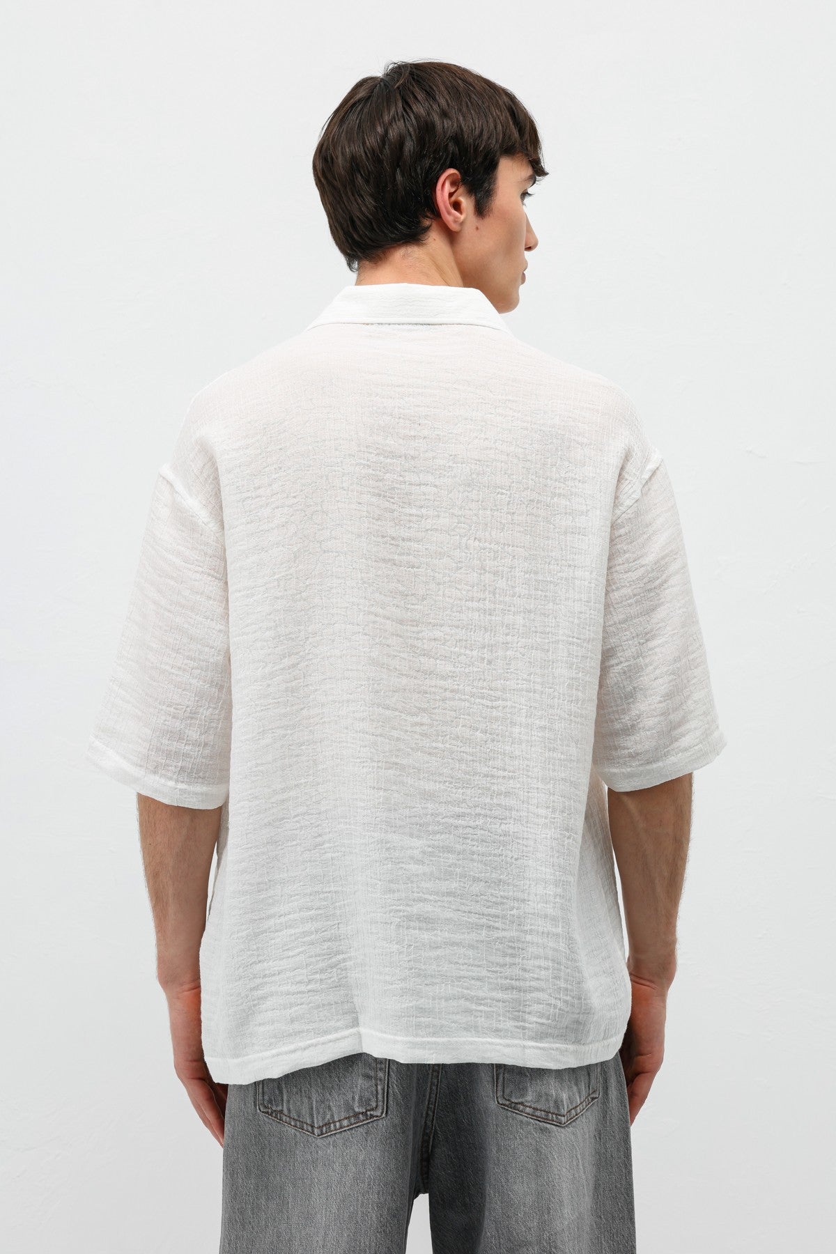 Oversized Patterned Short-Sleeve Shirt