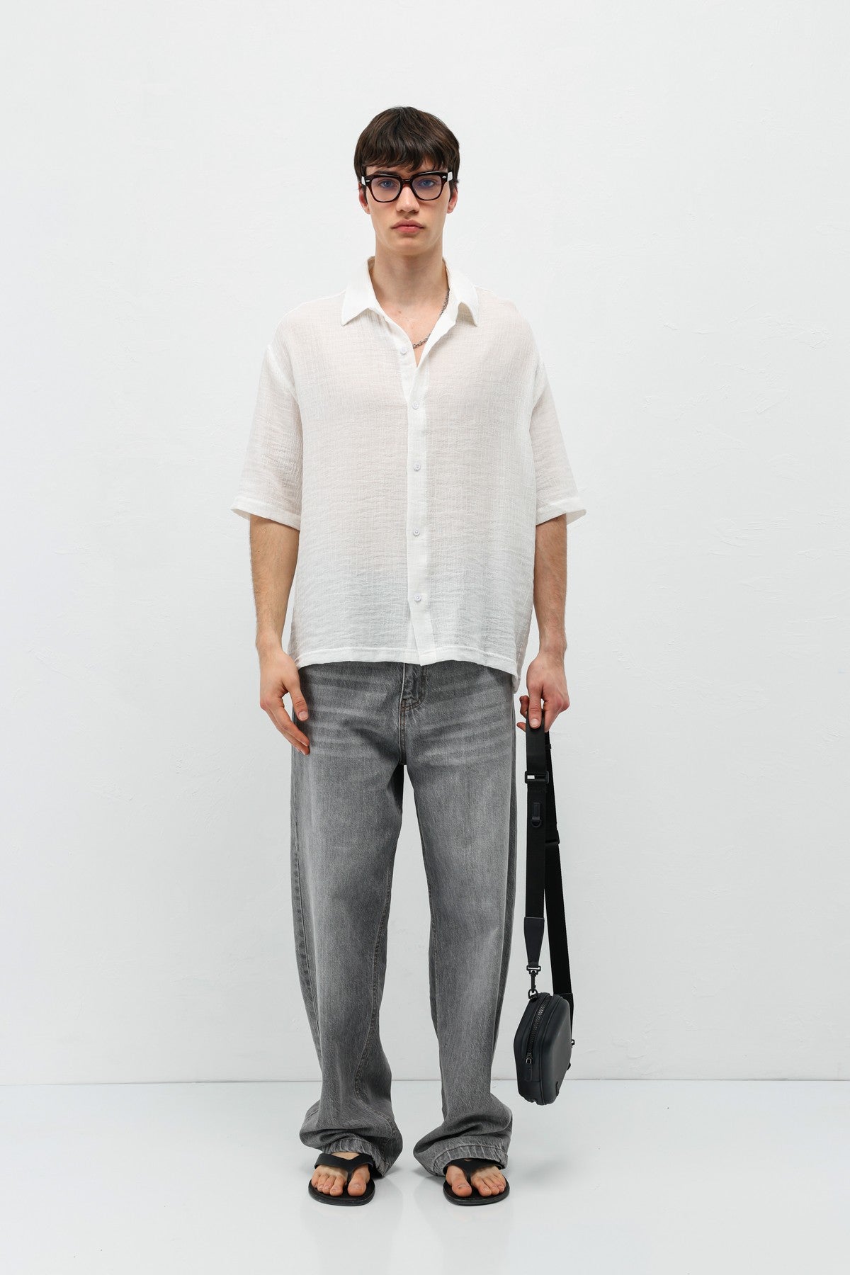 Oversized Patterned Short-Sleeve Shirt