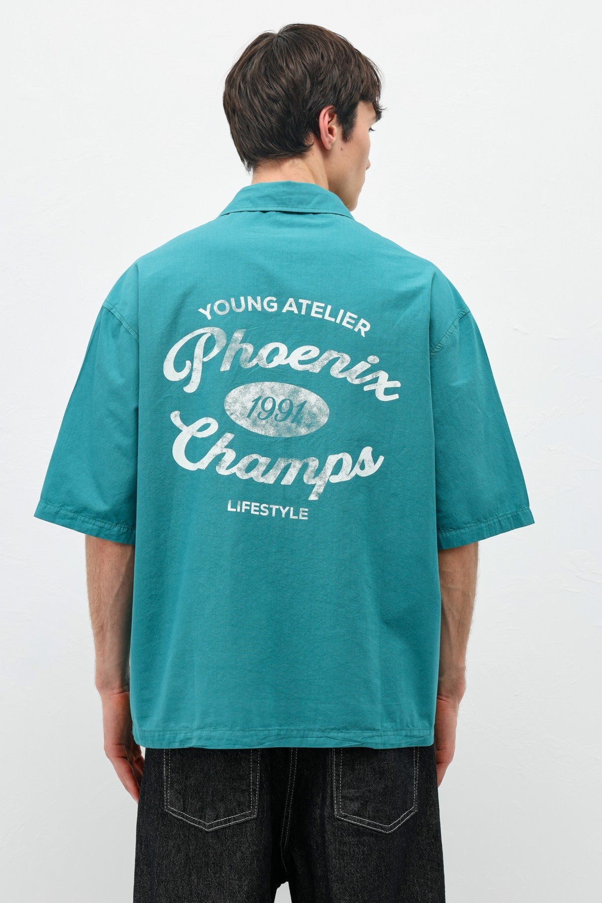 Printed Oversized Linen Shirt