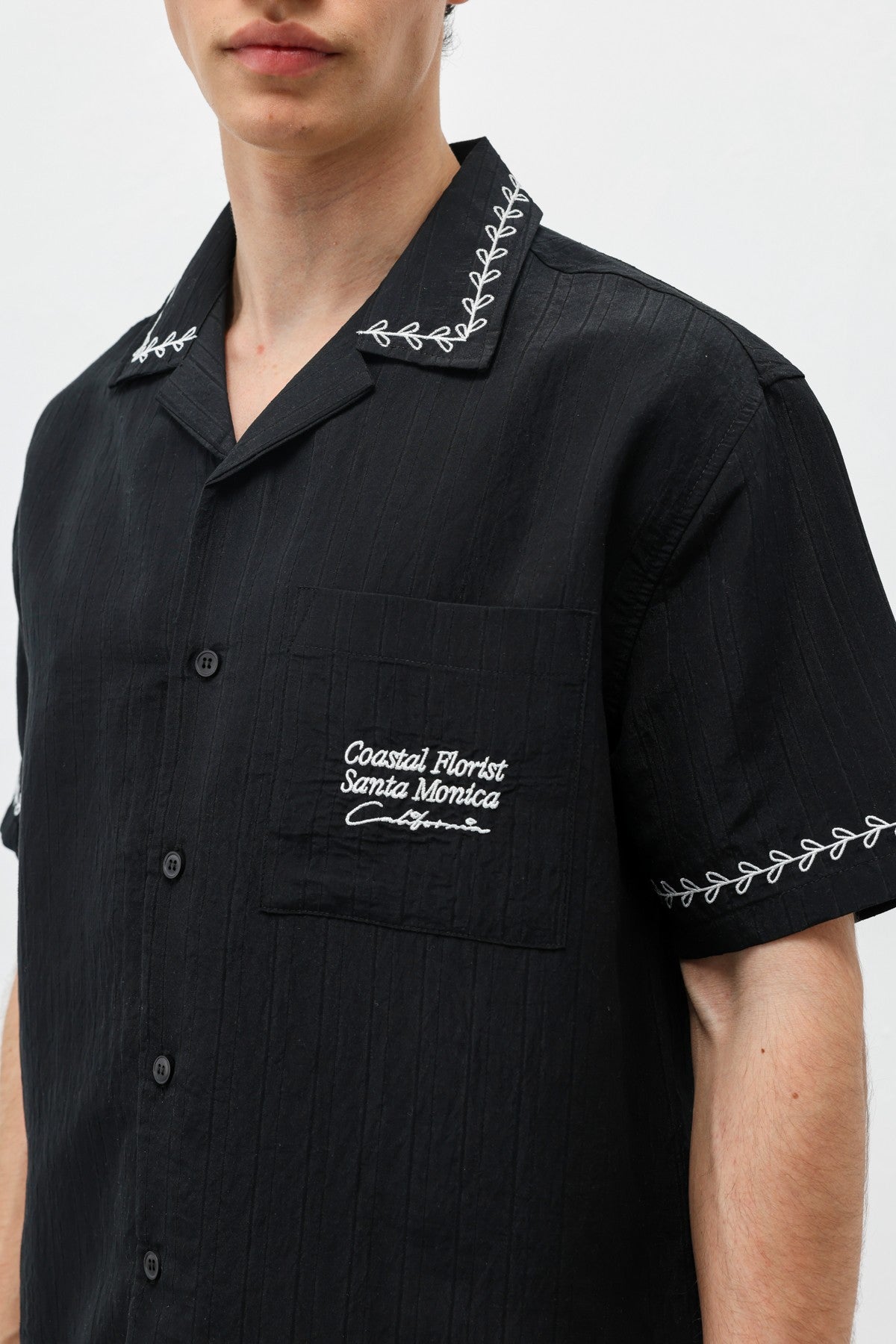Oversized Linen Shirt with Printed Text