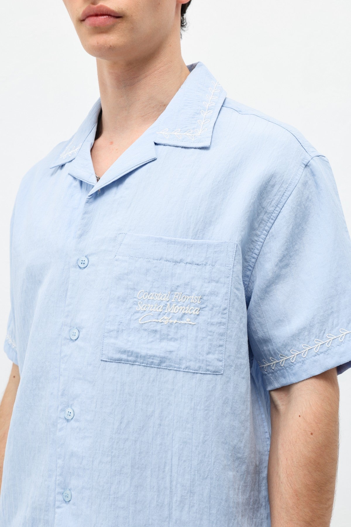 Oversized Linen Shirt with Printed Text