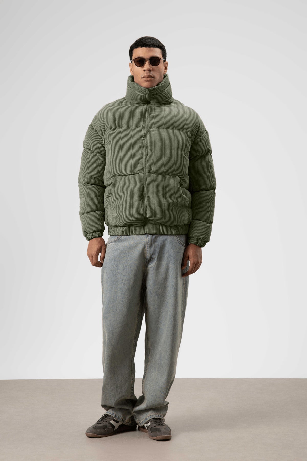 Oversized Velvet Puffer Jacket