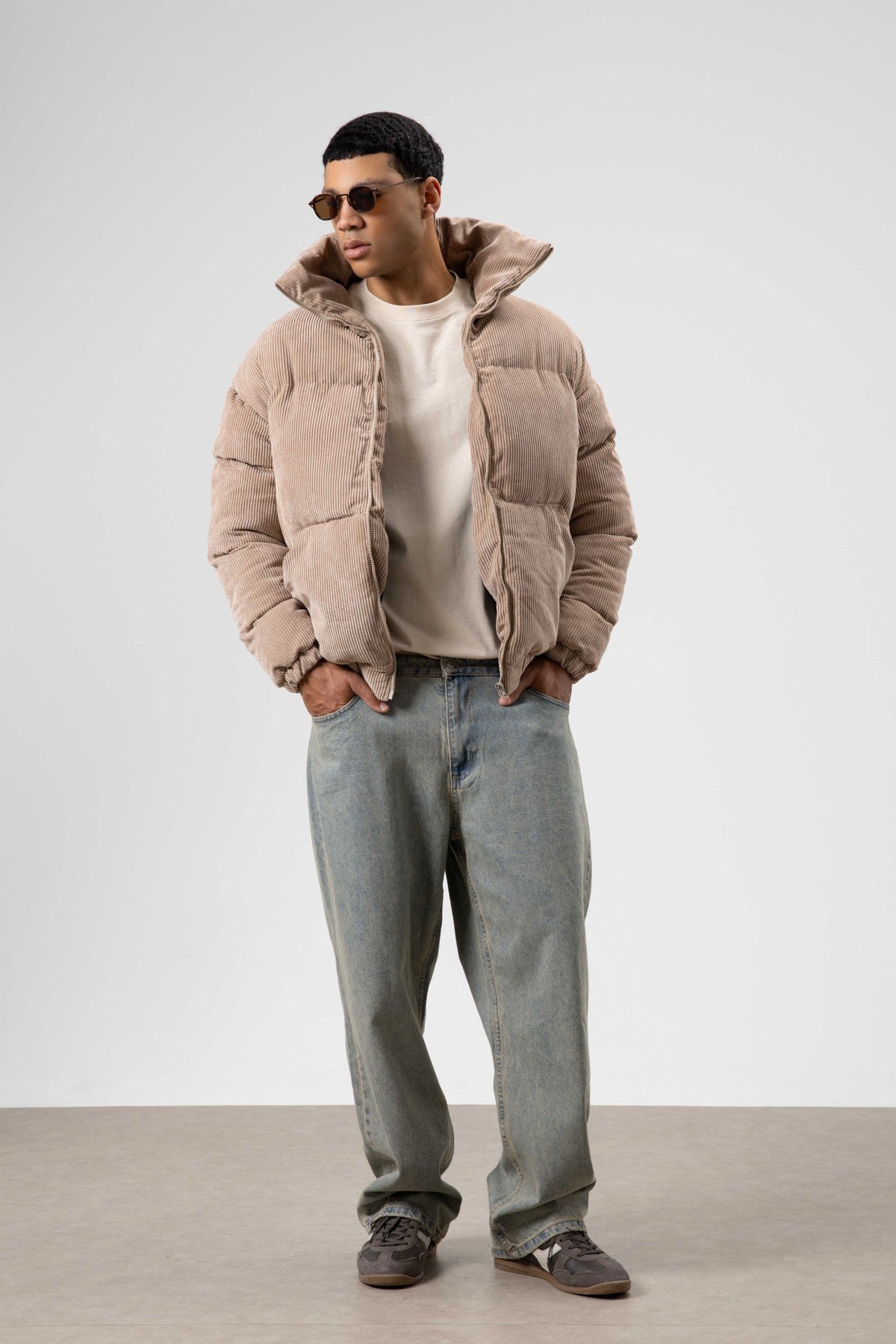Oversized Velvet Puffer Jacket