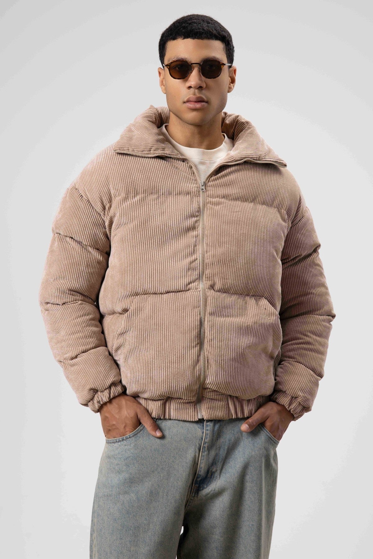 Oversized Velvet Puffer Jacket