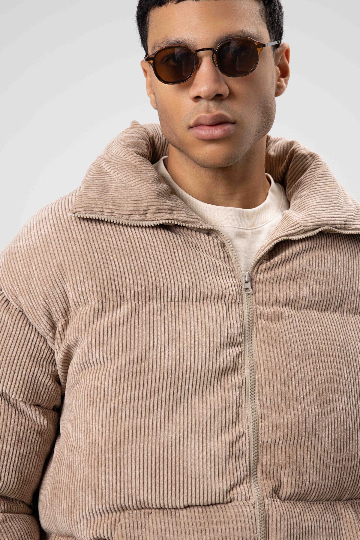 Oversized Velvet Puffer Jacket
