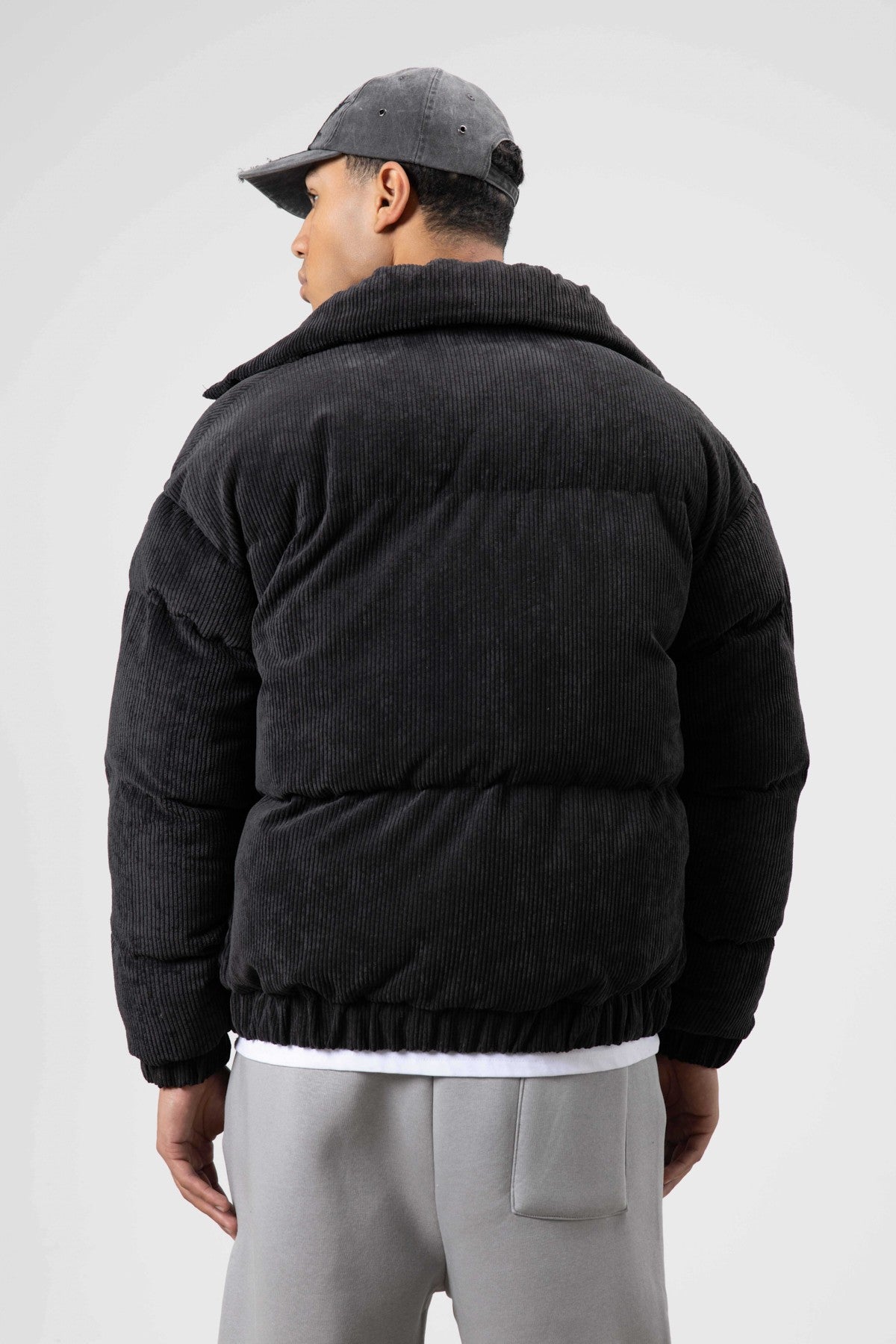 Oversized Velvet Puffer Jacket