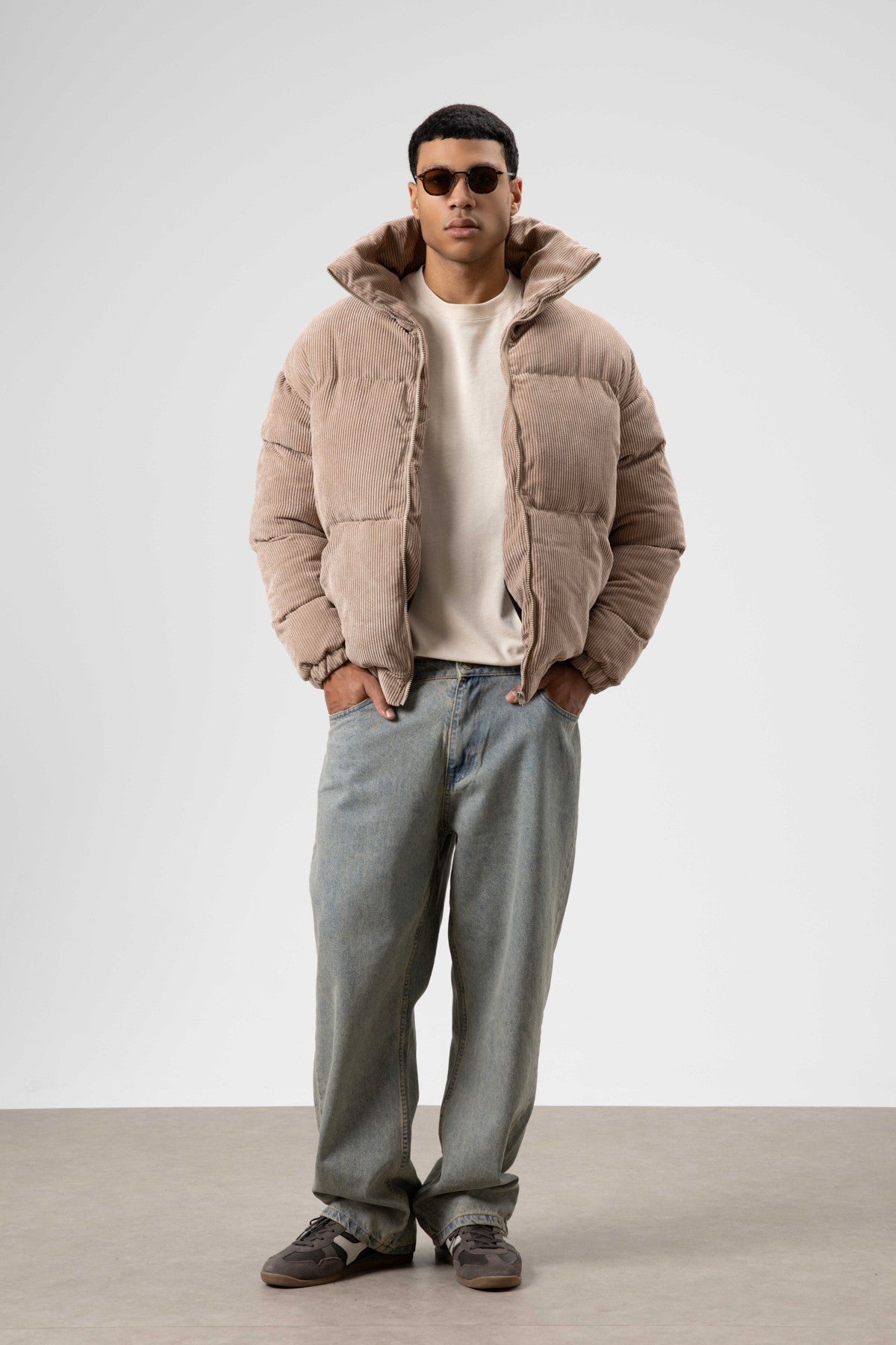 Oversized Velvet Puffer Jacket