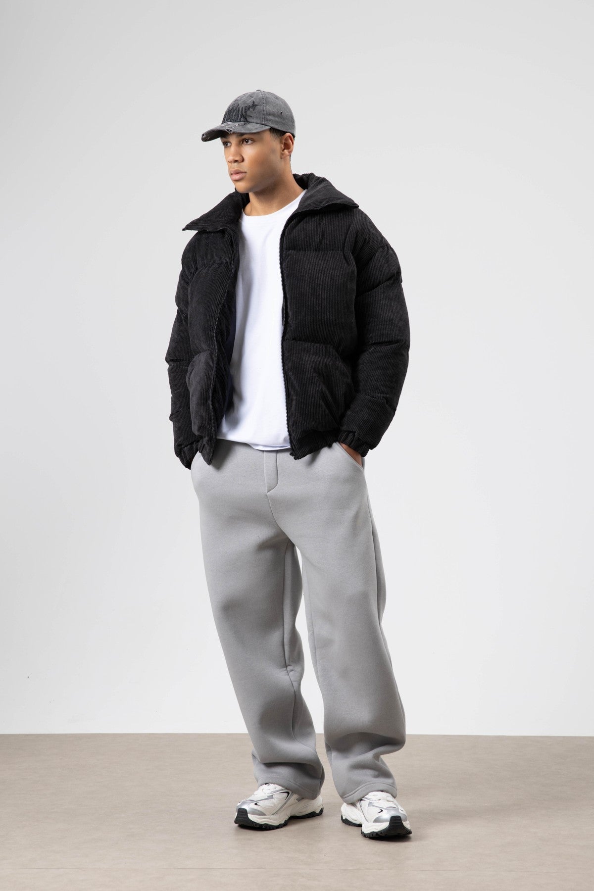 Oversized Velvet Puffer Jacket