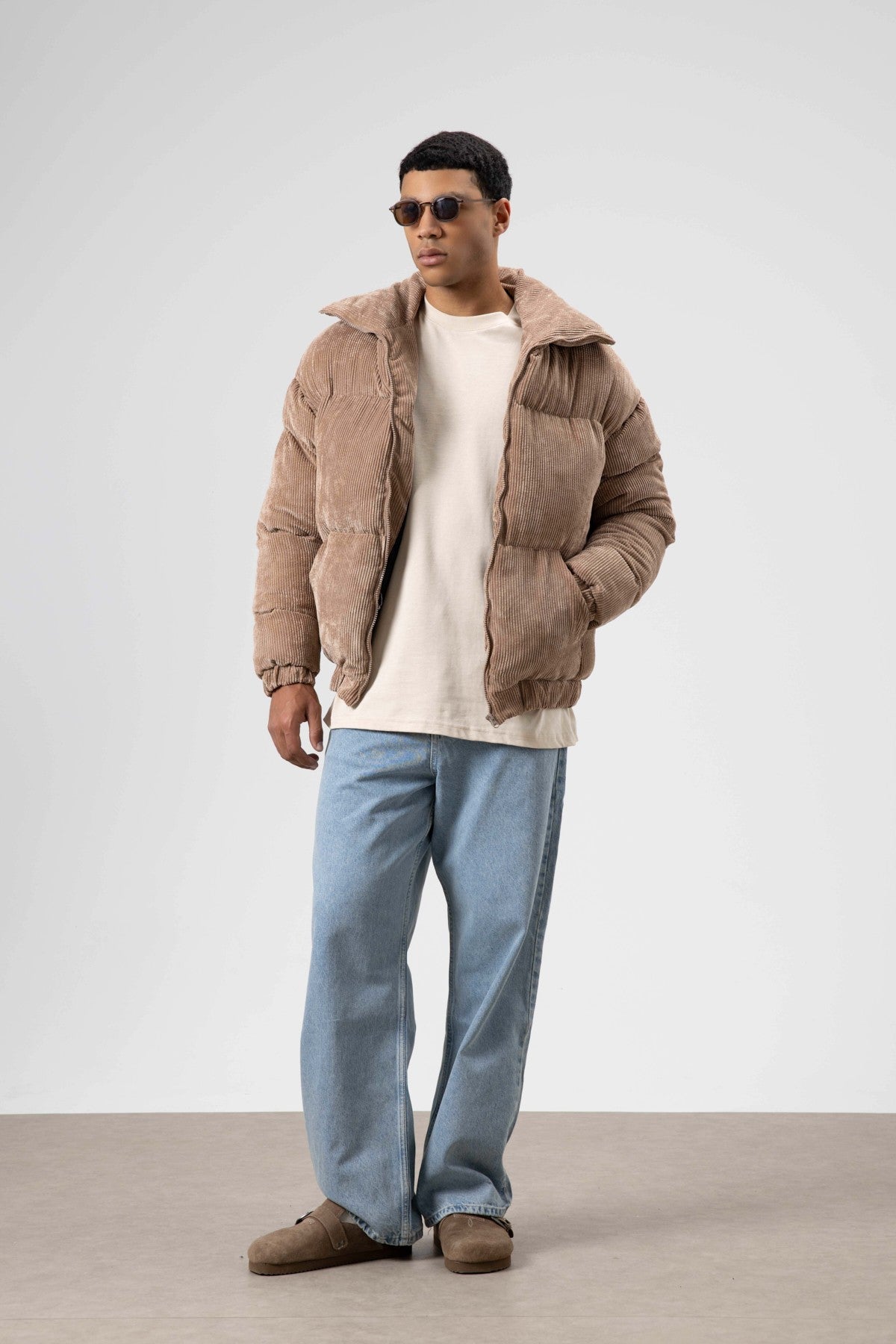 Oversized Velvet Puffer Jacket