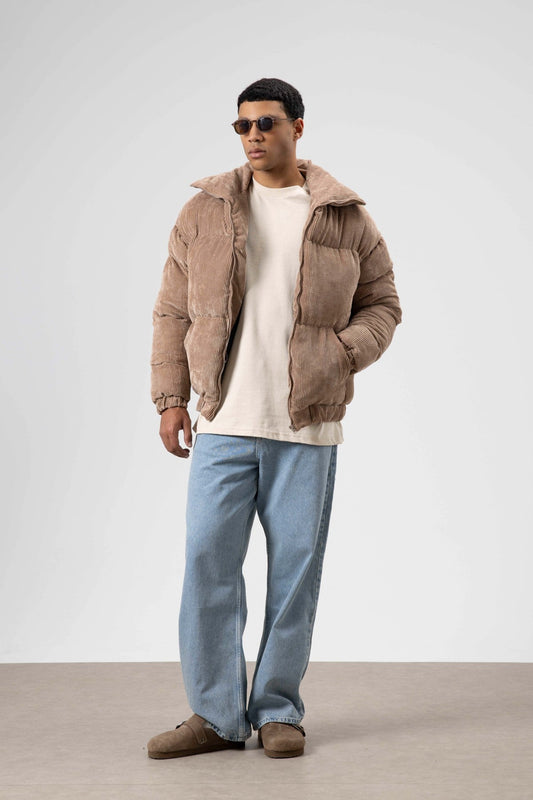 Oversized Velvet Puffer Jacket