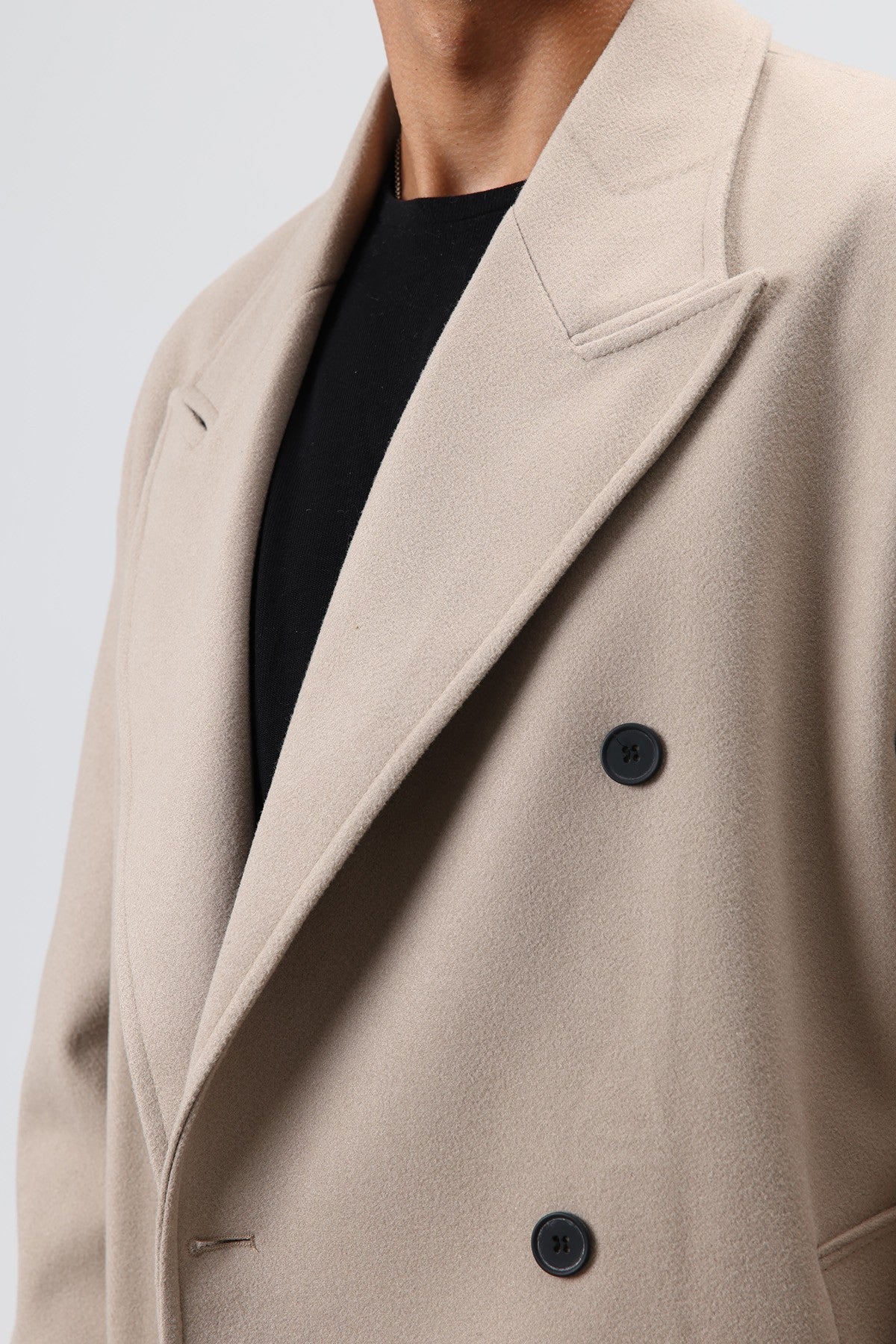 Oversized Double-Breasted Wool Coat