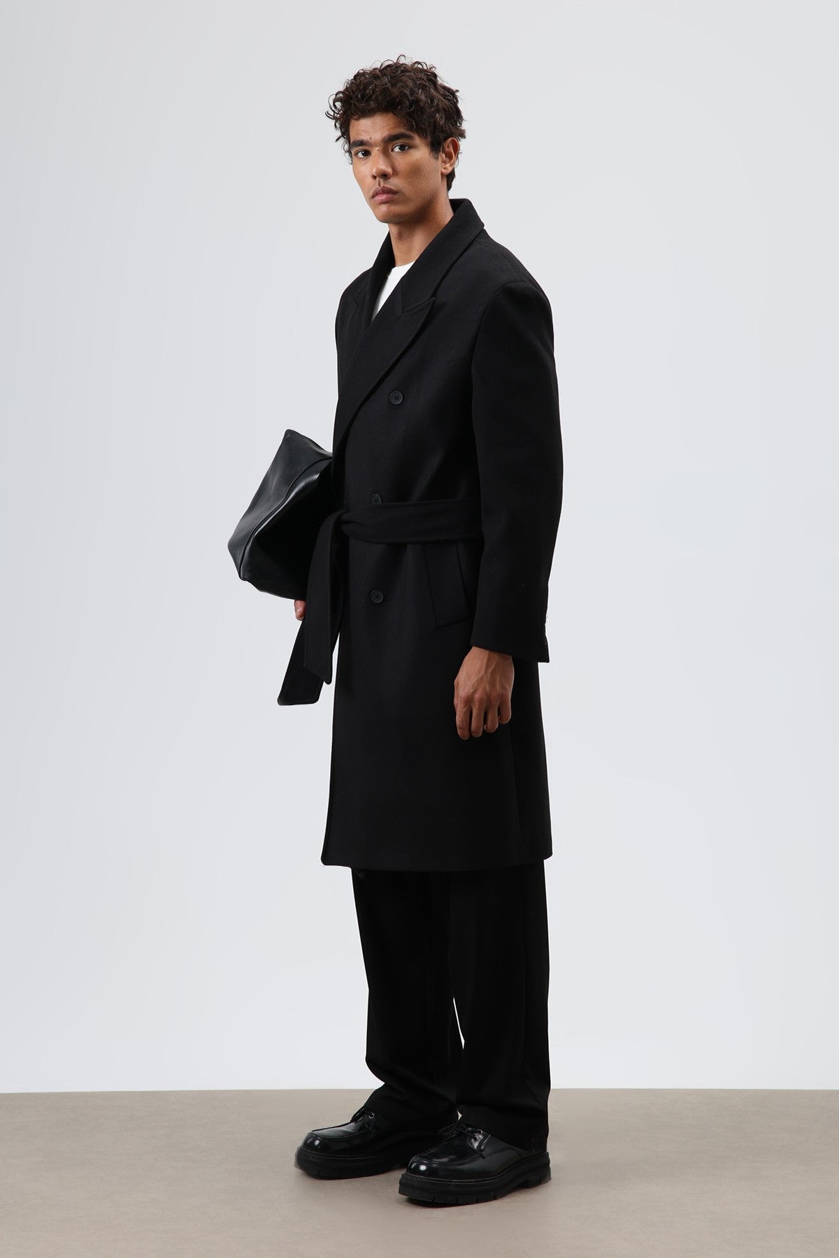 Oversized Double-Breasted Wool Coat