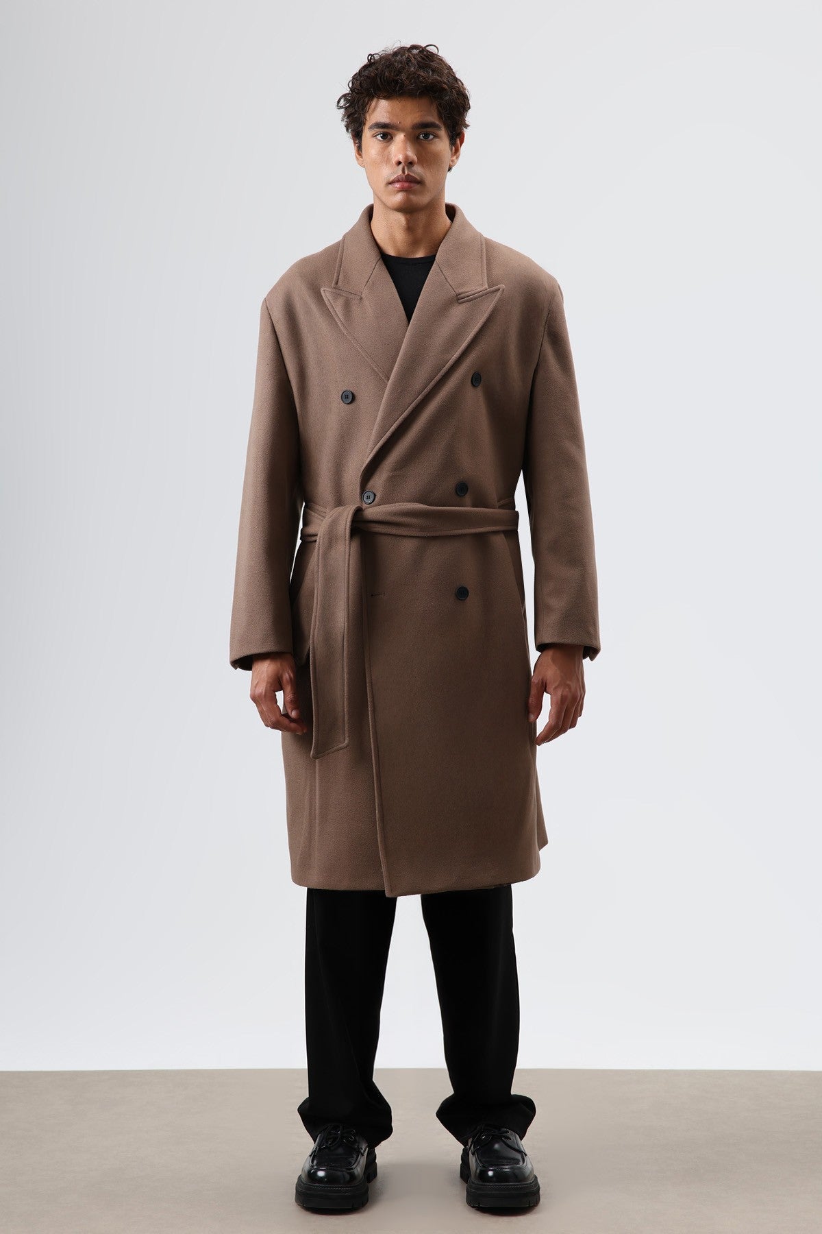 Oversized Double-Breasted Wool Coat
