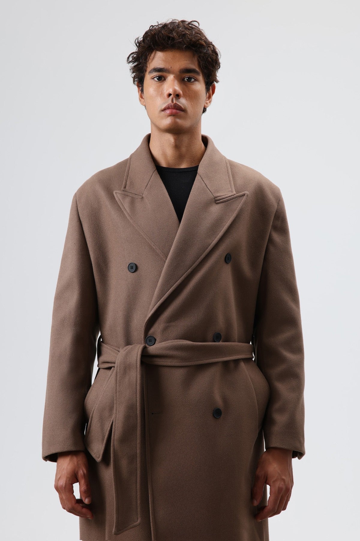 Oversized Double-Breasted Wool Coat